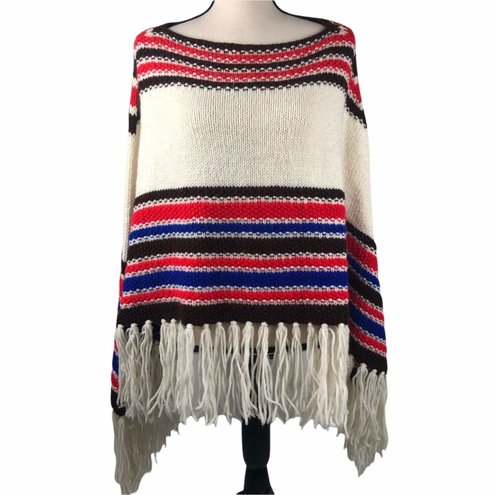 Shawl Hand Knitted Vintage  M/L